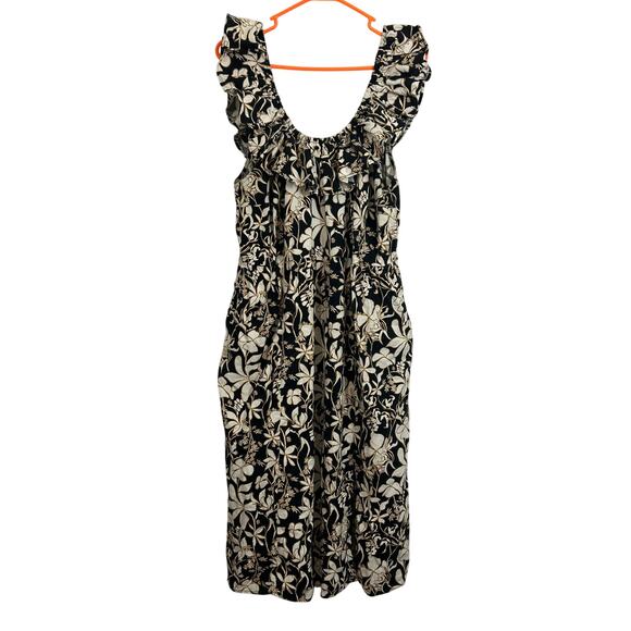 Ava & Viv sleeveless floral midi sun dress 2X Beachy summer vacation linen blend - Picture 1 of 6